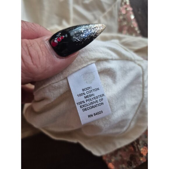 Banana Republic Womens Rose Gold Sequin Tank Top S - Picture 3 of 4